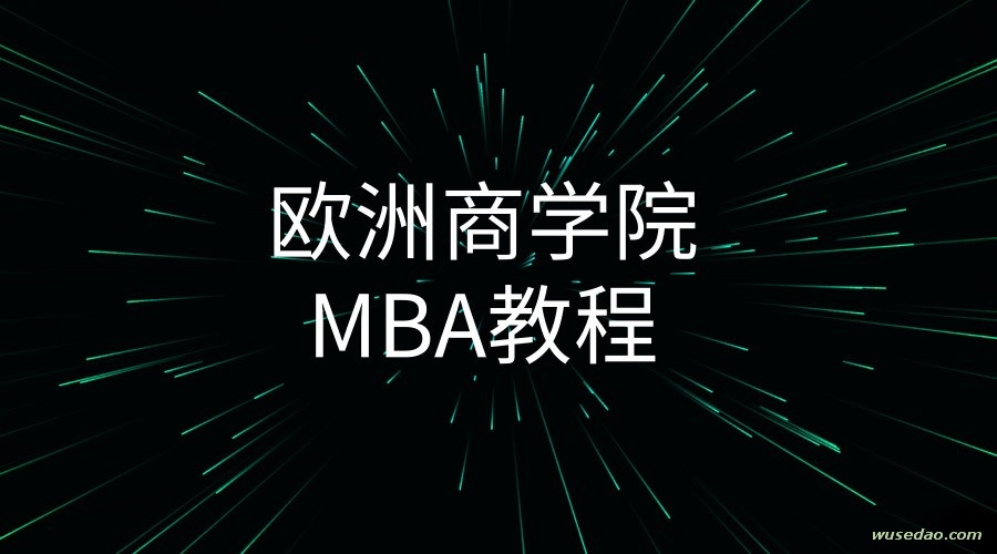 欧洲商学院MBA教程，先行一步，胜人一筹