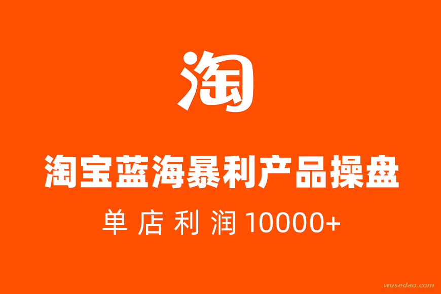 淘宝蓝海暴利产品操盘内训课，单店利润10000+